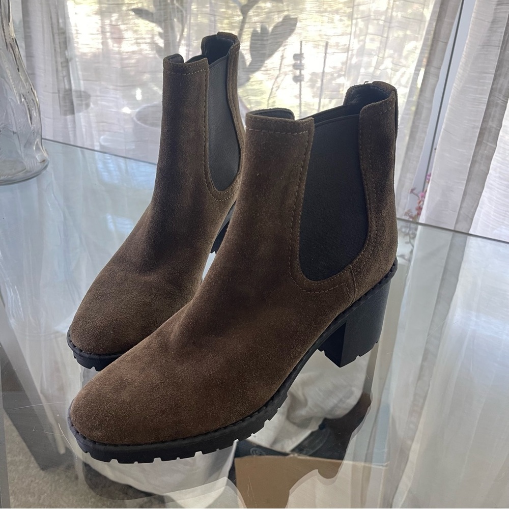 Vince Henderson Chelsea Boot Leather Green Sz 10 Heeled
